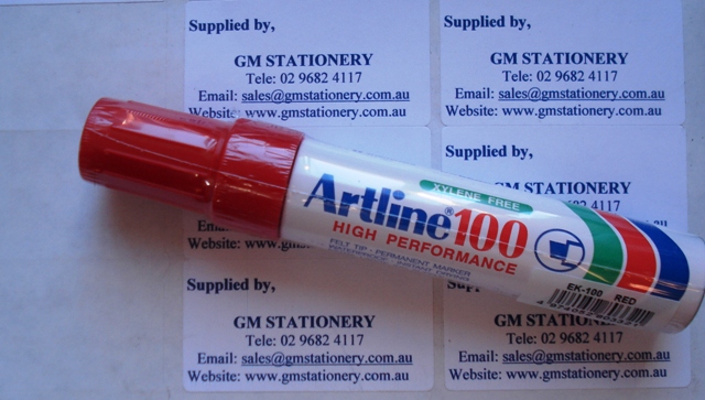 Artline 100 Permanent Ink Marker Red Box 6 110002